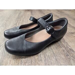 Dansko Shoes Fawna Black Leather Slip-On Mary Jane Size 40 - US 9-9.5